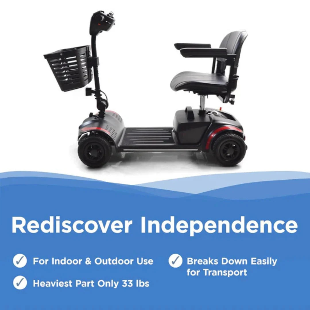 Journey Health Adventure 4-Wheel Portable Mobility Scooter – 12.4 Mile Range