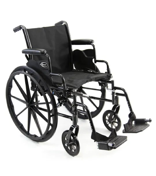 Karman LT-700 Series Lightweight Deluxe Wheelchair with Detachable Arms – 16", 18", or 20" Seat, 250 lb Capacity