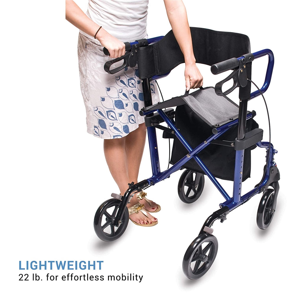 Lumex HybridLX 2-in-1 Rollator Walker & Transport Wheelchair