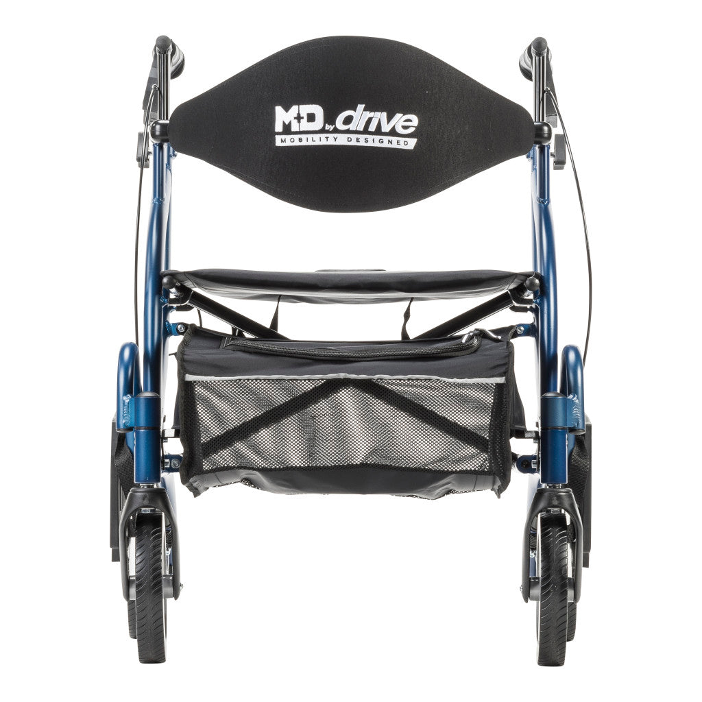 MD by Drive Fusion 2 in 1 Rollator/Transport Chair Lightweight 2-in-1 Mobility Walker