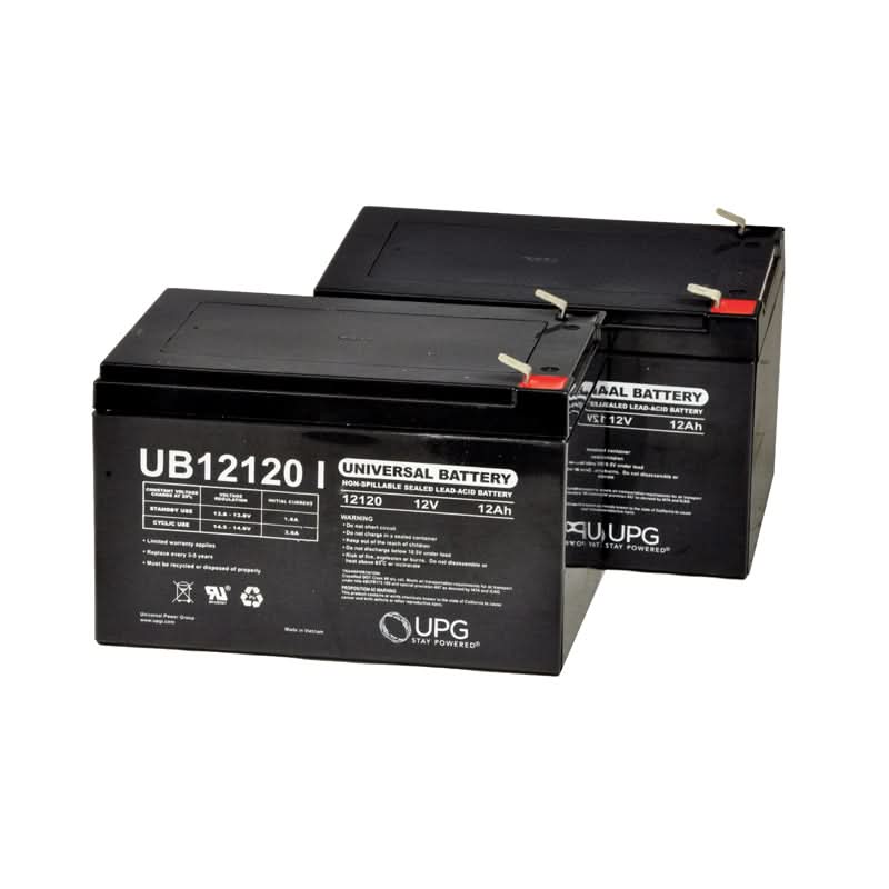 MK Battery ES12-12 — 12V 12Ah Sealed Lead Acid Scooter Battery, Set of 2