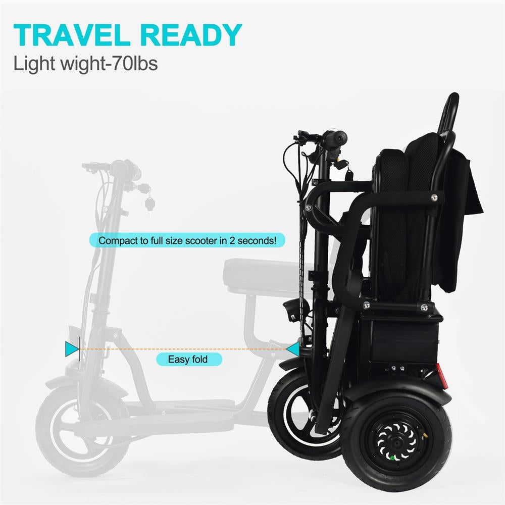 MotoTec Folding Mobility Electric Scooter 48v 700w Dual Motor Lithium Black