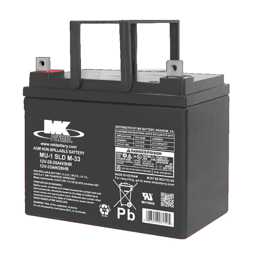 MK Battery - 12V 33 AH Sealed AGM (Pair)