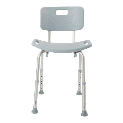 McKesson Lightweight Aluminum Bath Bench and Shower Chair - Height-Adjustable with Removable Back Supports up to 300 Pounds