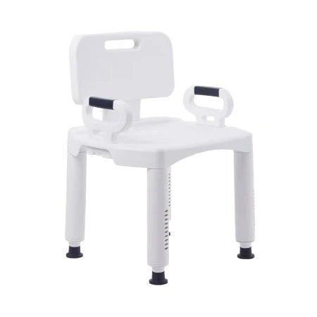 McKesson Plastic Frame Bath Bench with Removable Back & Arms | Heavy-Duty Shower Chair