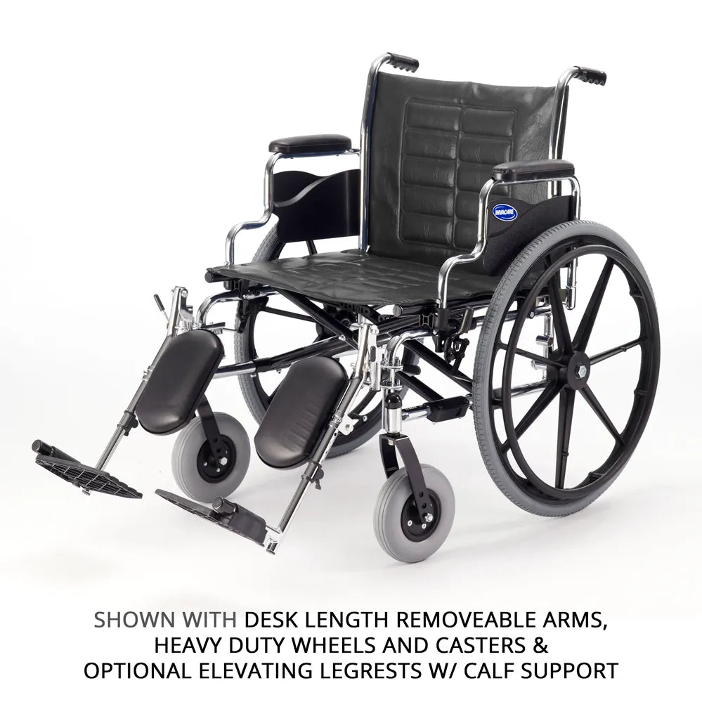 Invacare Tracer IV Heavy Duty Bariatric Wheelchair – 350 or 450 lb Capacity,