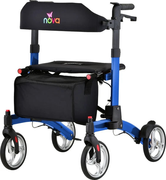 NOVA Monarch Open & Fly Rollator – Lightweight Folding Rollator Walker with Seat