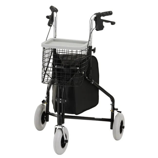 NOVA Traveler 3-Wheel Rollator Walker – Lightweight Tri-Wheel Rollator with Basket, Tray & Pouch