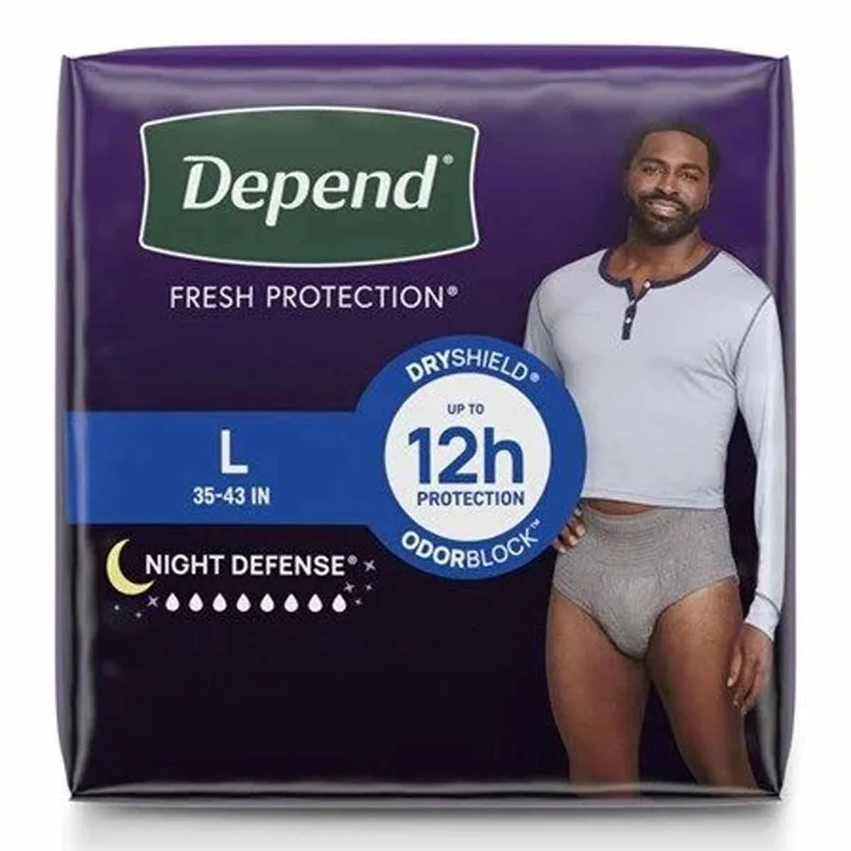 Depend Night Defense Incontinence Overnight Underwear for Men