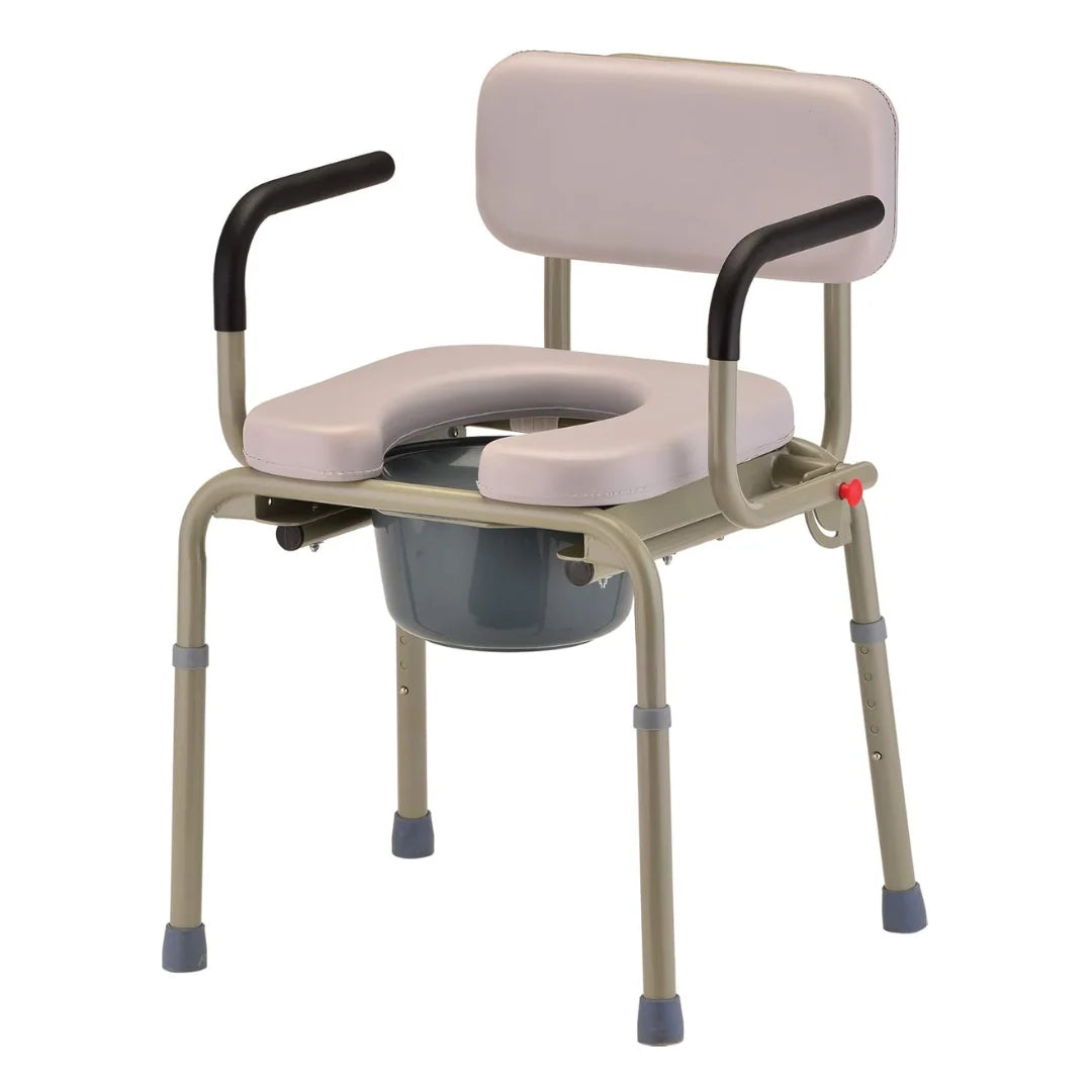 Nova Drop-Arm Padded Commode 8901W – Bedside Drop-Arm Commode Chair