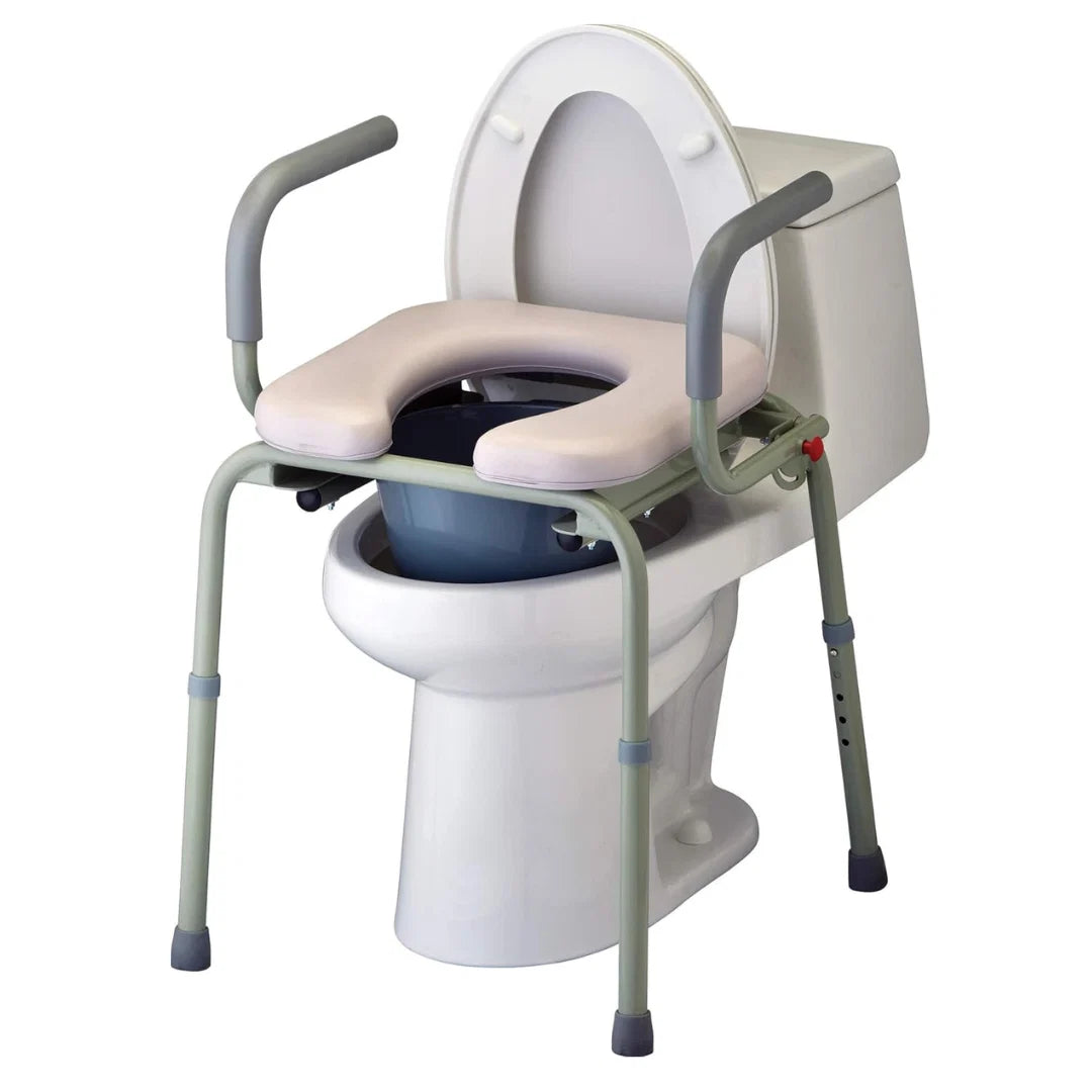 Nova Drop-Arm Padded Commode 8901W – Bedside Drop-Arm Commode Chair