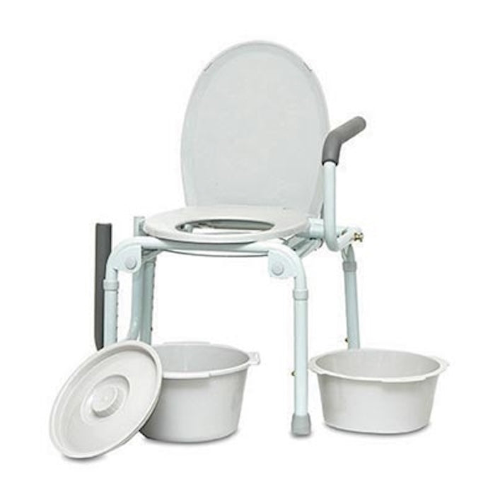 Basik Commode ProBasics Steel Drop-Arm Commode – Bedside Commode Chair – Medical ...