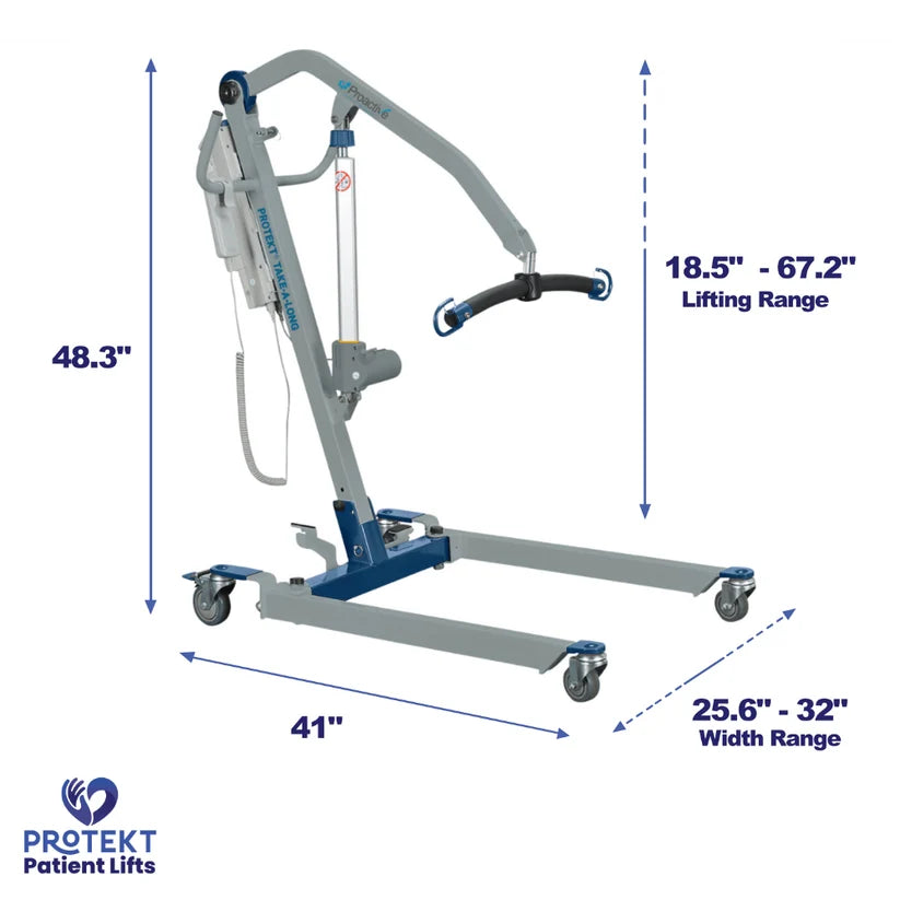 Protekt Take-A-Long Folding Portable Electric Patient Lift – 400 lb Hoyer Lift