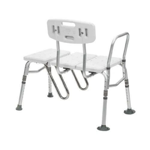 Drive Medical Splash Defense Transfer Shower Bench with Curtain Guard