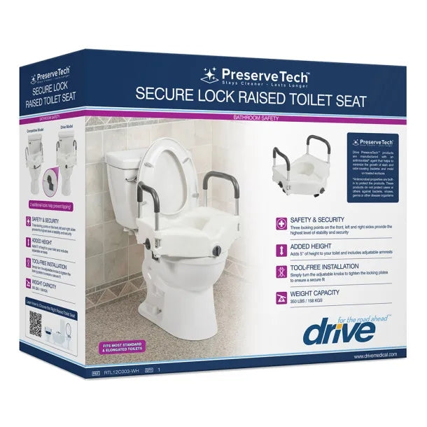 PreserveTech Secure Lock Raised Toilet Seat
