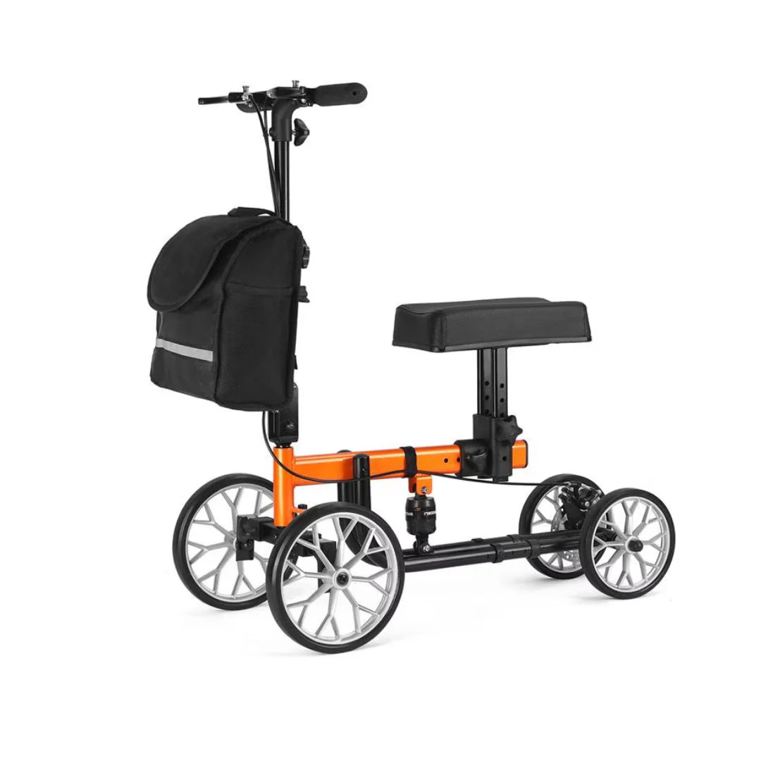 Rhythm Healthcare Knee Walker with Bag – Shock-Absorbing Knee Scooter for Foot & Ankle Injury Recovery