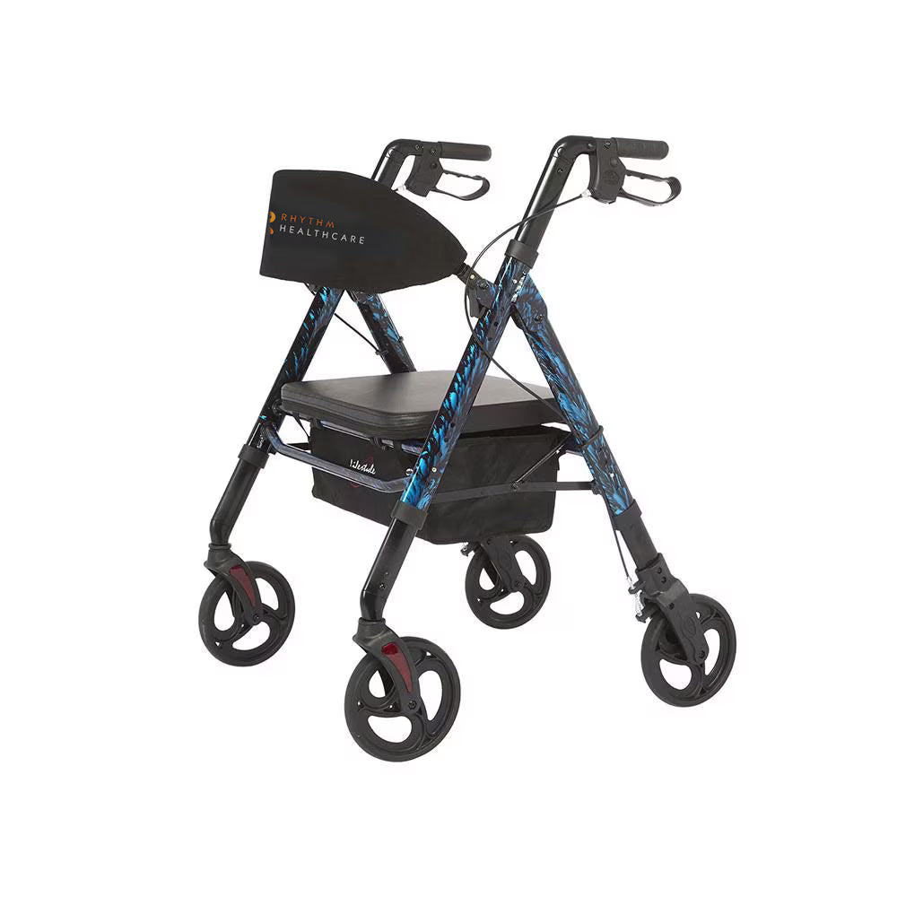 Rhythm Healthcare Regal Bariatric Rollator – Heavy-Duty 450 lb Rollator Walker with Seat