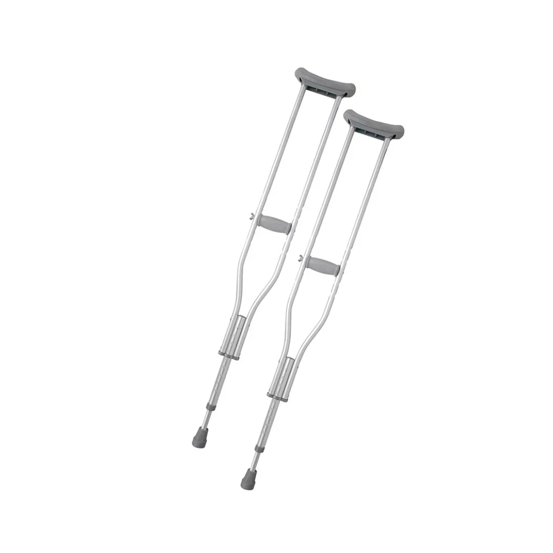 Rhythm Healthcare Lightweight Aluminum Crutches – Adjustable Push-Button Underarm Support