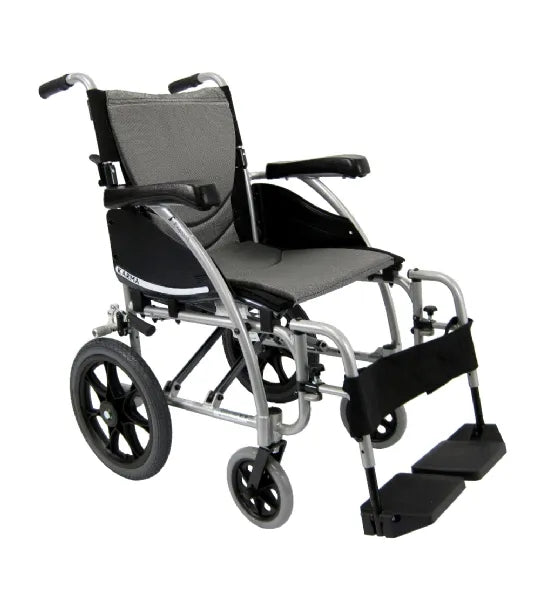 Karman S-115TP Ergonomic Transport Chair – 16" / 18" / 20" Seat, 250 lb Capacity