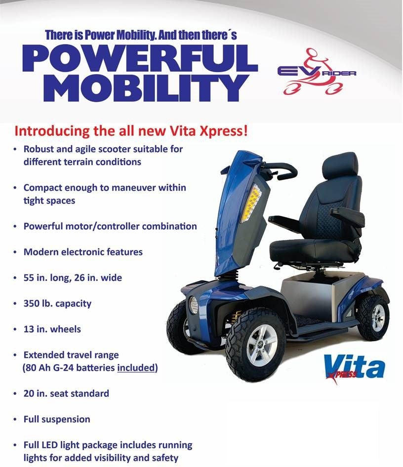 EV Rider Vita Xpress 4 Wheel Power Scooter