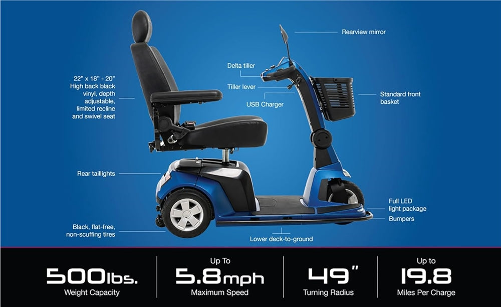 Pride Maxima Ultra Heavy Duty 3-Wheel Scooter
