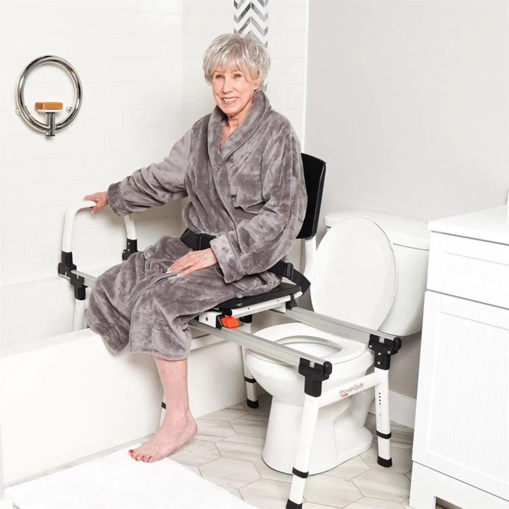 ShowerGlyde SG2 Sliding Transfer Bench - Fits Over Toilet