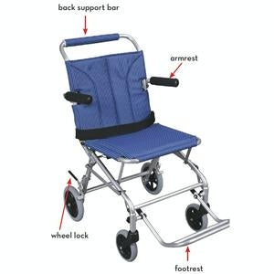 Drive Medical - Super Light, Folding Transport Chair w/Carry Bag