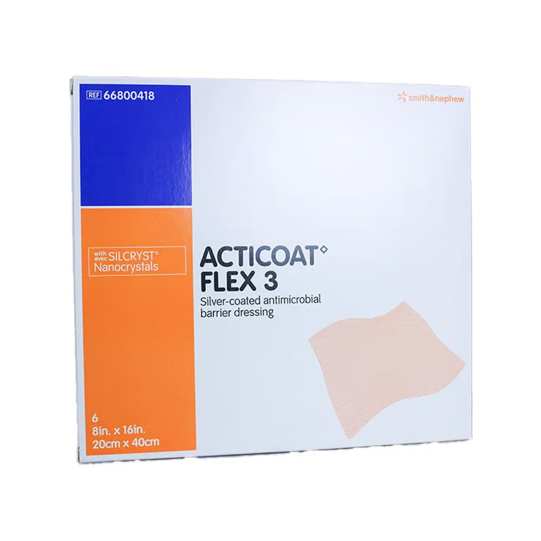 Nephew Acticoat Flex 3 Silver Contact Layer — Nanocrystalline Silver, 3-Day Wear,