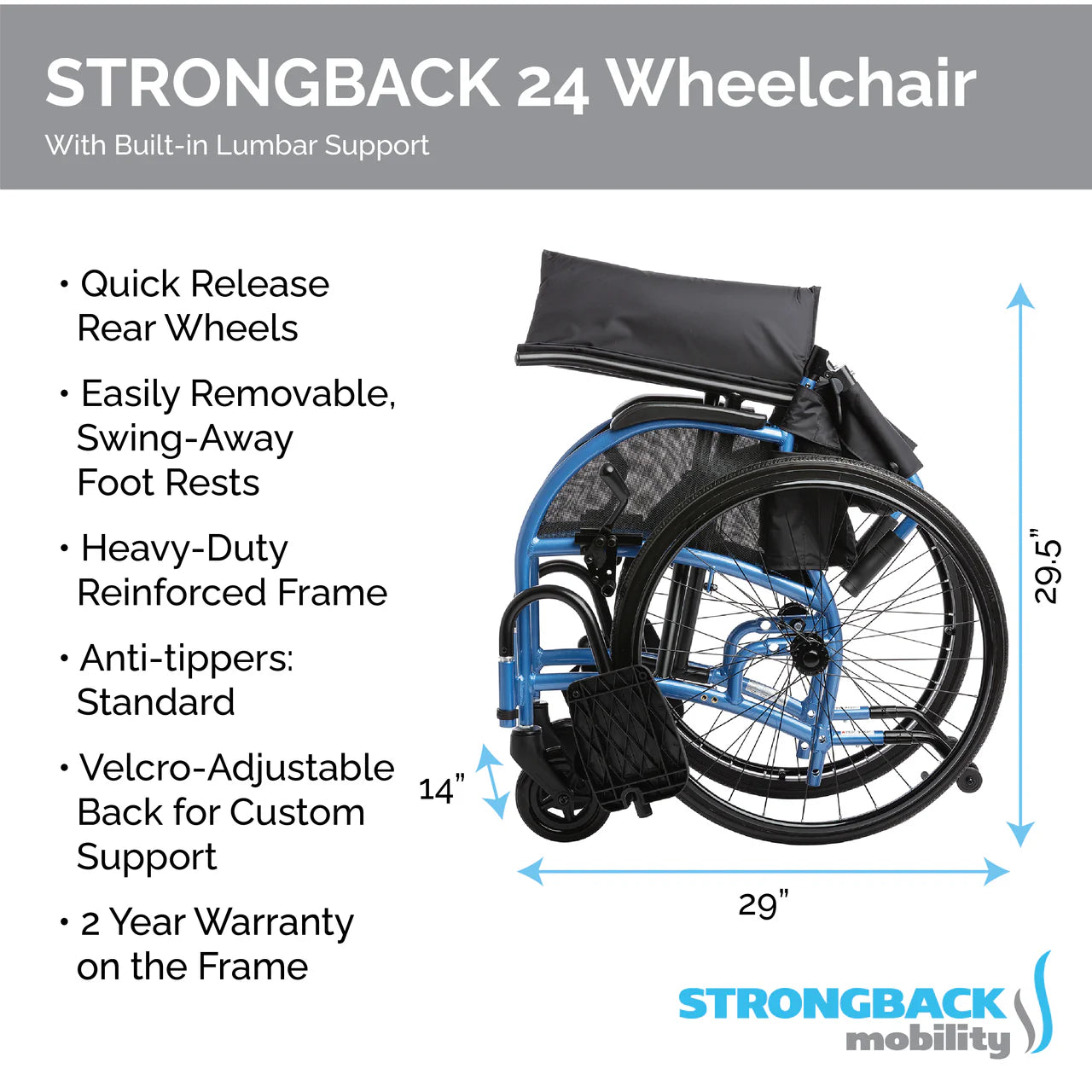 Strongback 24 Lightweight Manual Wheelchair