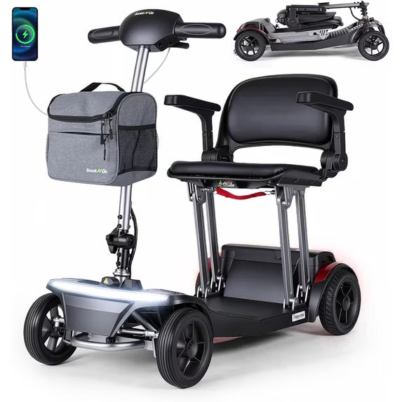 ScootNGo FOLO Folding 4-Wheel Travel Mobility Scooter