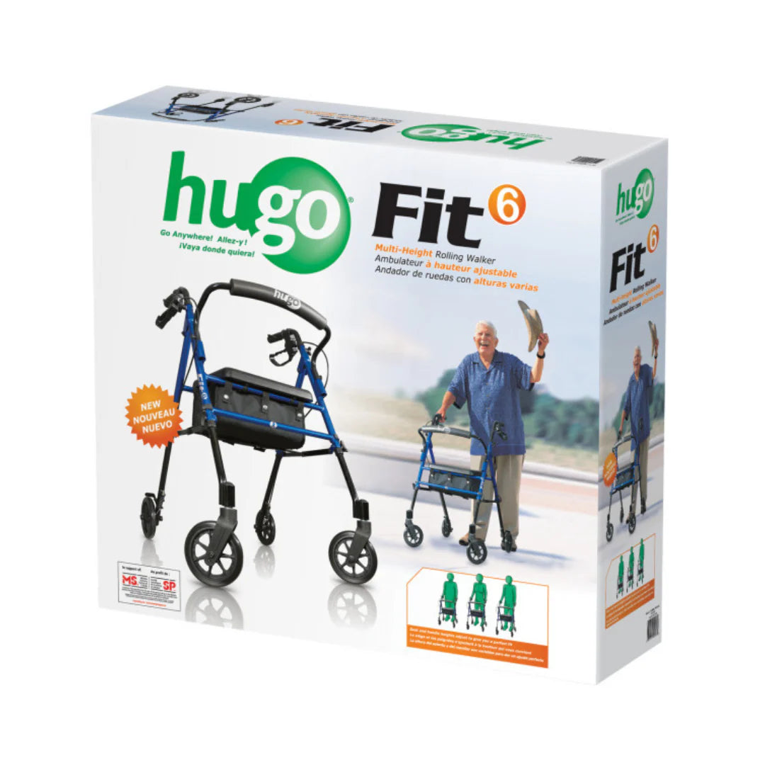 Hugo Fit 6 Rolling Walker Rollator with Seat
