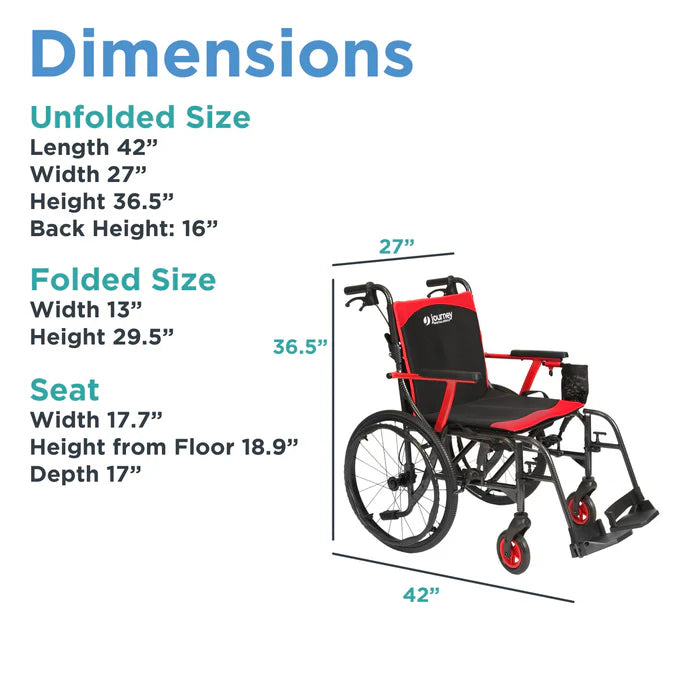 Journey So Lite C2 Ultra Lightweight Wheelchair – 24 lb Travel Chair