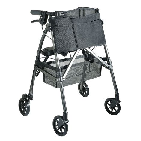 Stander EZ Fold-N-Go Rollator – Lightweight Folding Travel Rollator Walker with Seat