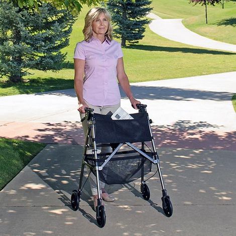 Stander EZ Fold-N-Go Rollator – Lightweight Folding Travel Rollator Walker with Seat