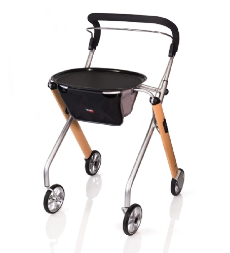 Stander Let’s Go Indoor Rollator – Lightweight Indoor Rollator Walker with Tray & Basket