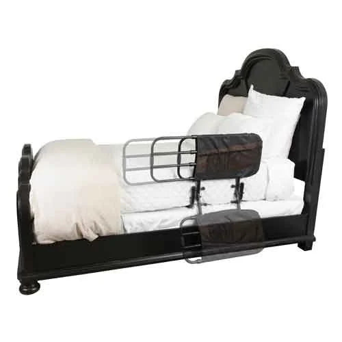 Stander 8051 Fold-Down Bed Rail with Pouch | 30" Safety Rail & Assist Handle for Home Beds