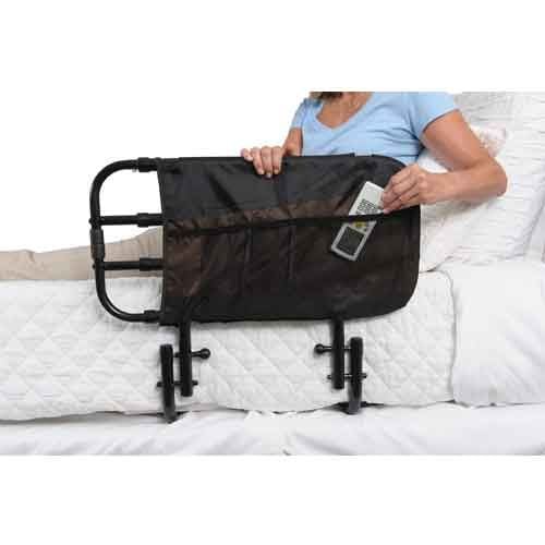 Stander 8051 Fold-Down Bed Rail with Pouch | 30" Safety Rail & Assist Handle for Home Beds