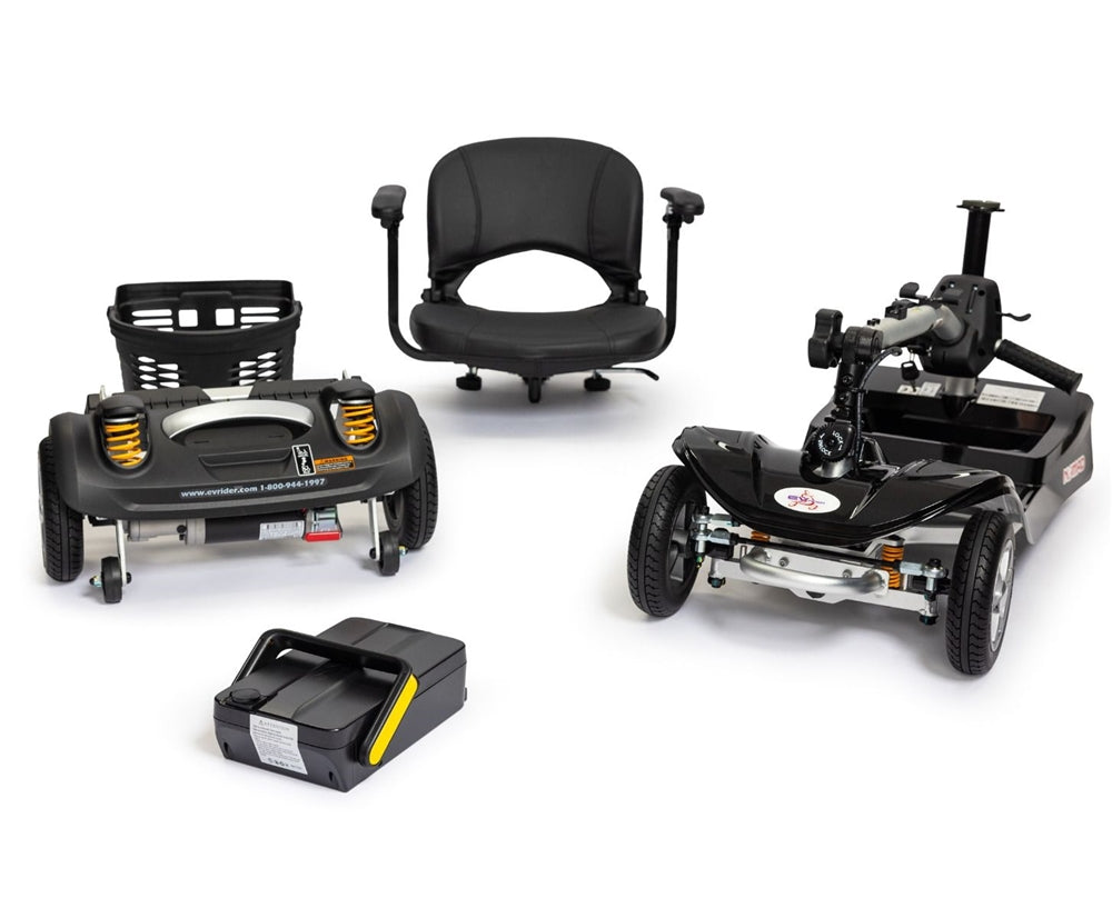 EV Rider Airline Approved Nomad Scooter with Front Basket & Full Suspension