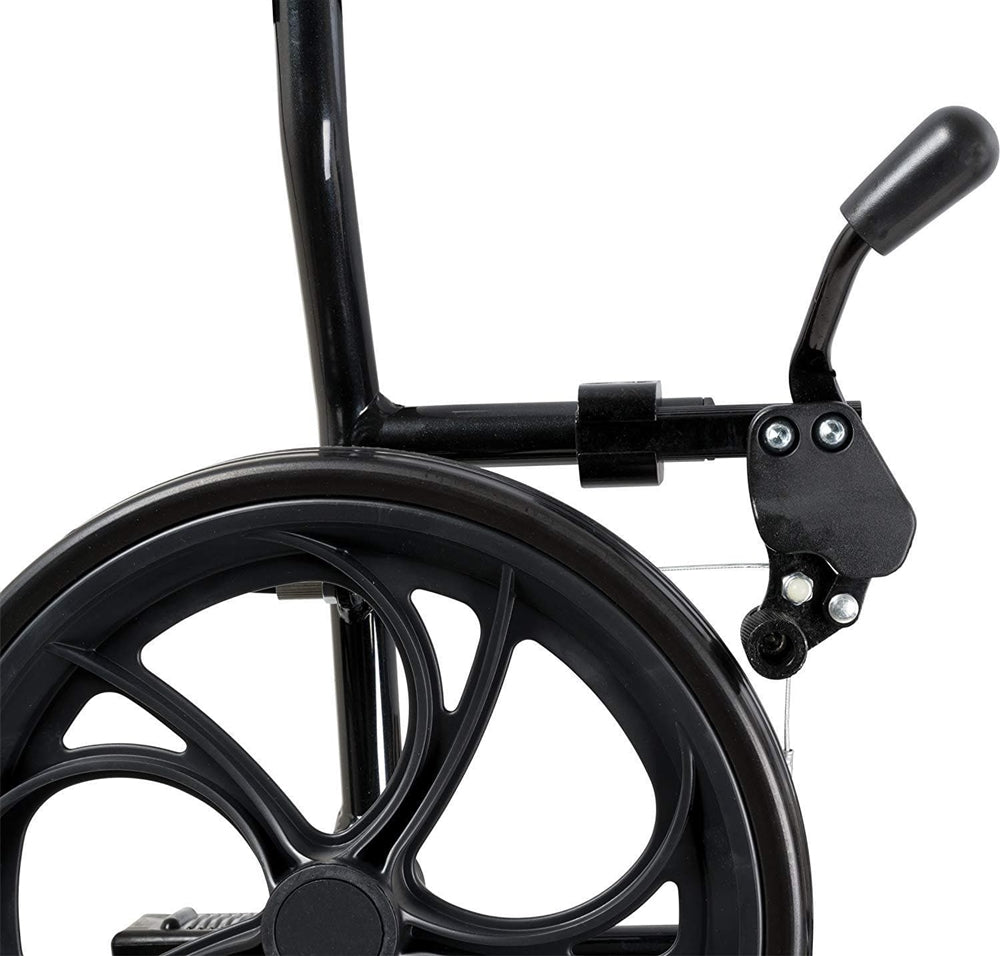 ProBasics Foldable Aluminum Transport Wheelchair With 19 Inch Seat