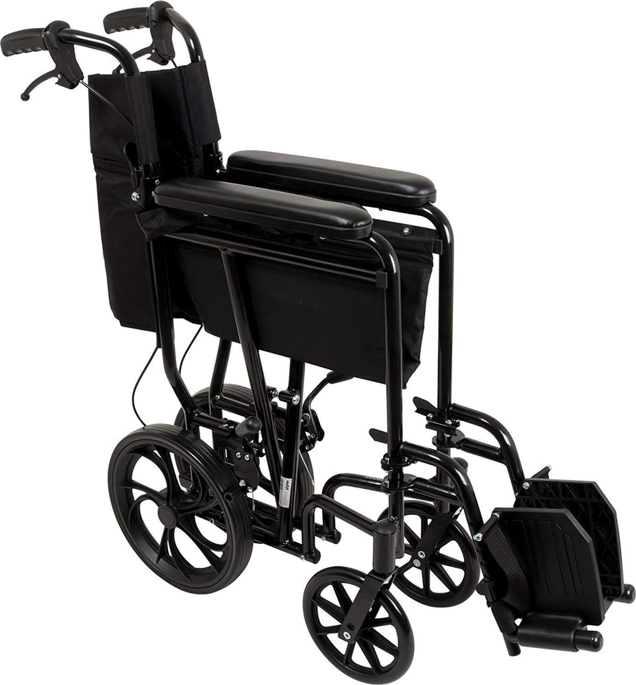 ProBasics Foldable Aluminum Transport Wheelchair With 19 Inch Seat