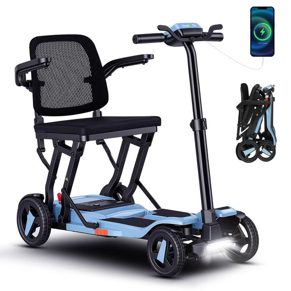 ScootNGo Voyager Smart Folding Travel Mobility Scooter