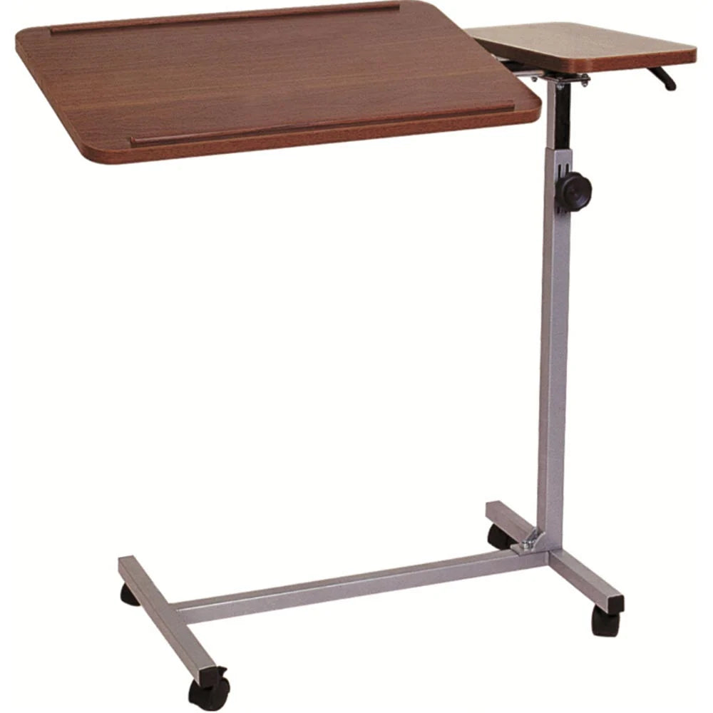 BodyMed Overbed Table with Tilt Function Adjustable Bedside Table with Wheels