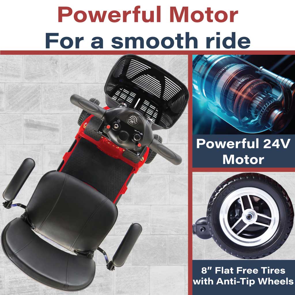 Zip’r Roo 4-Wheel Travel Mobility Scooter – Lightweight 5-Piece Design