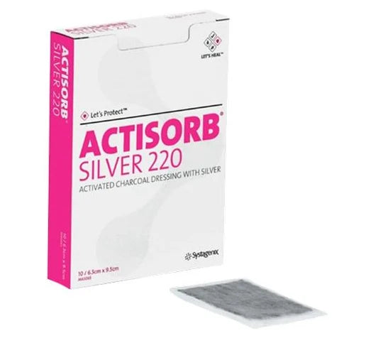 Actisorb Silver 220 Antimicrobial Binding Dressing — Activated Charcoal + Silver, Odor & Infection Control