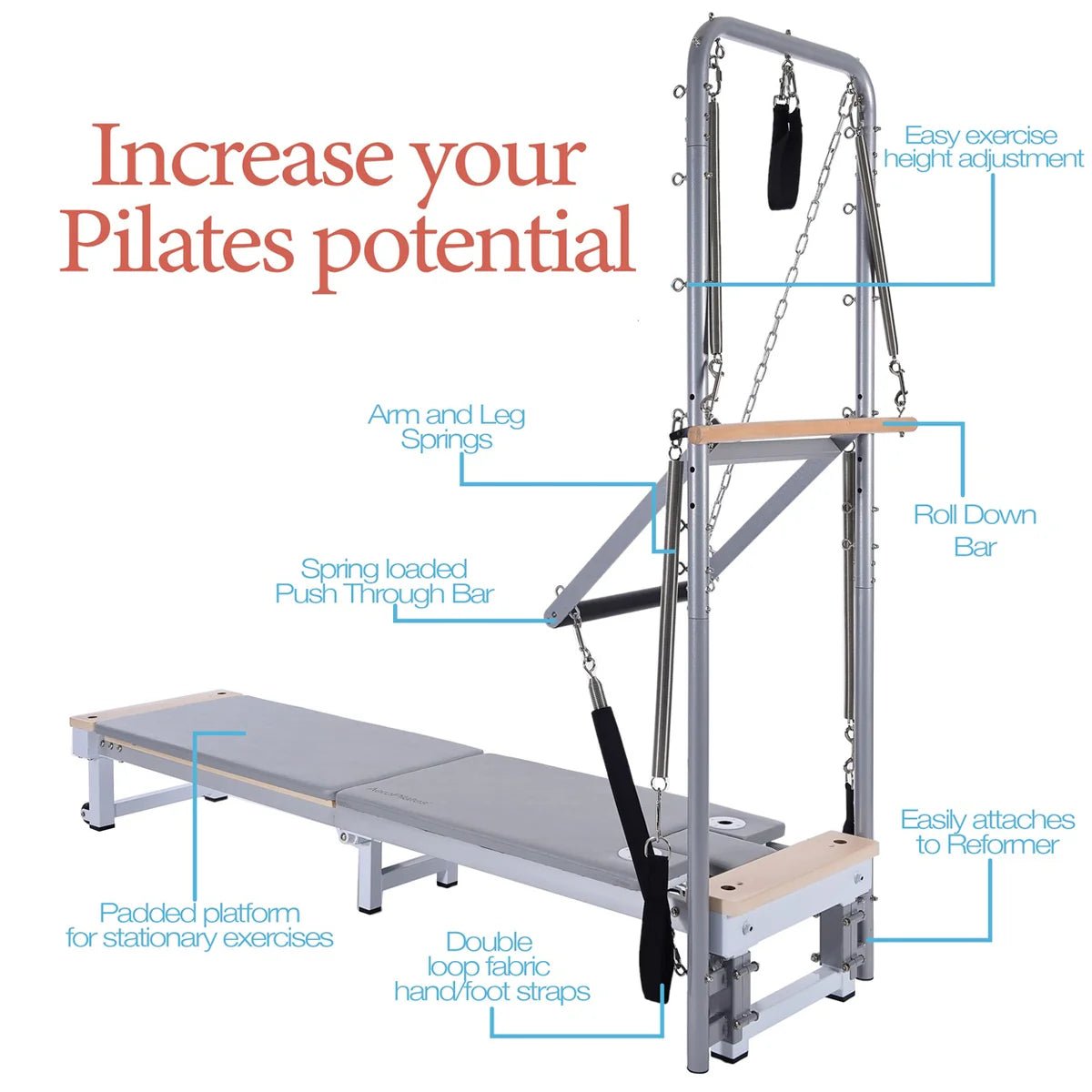 AeroPilates Precision Series Reformer 610 and Cadillac Accessory Package - Medical Department Store