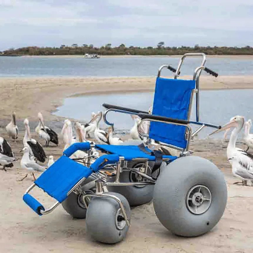 Beach Wheelchair Made with Balloon Tires and Rotating Casters - Wheeleez Sandcruiser - Medical Department Store