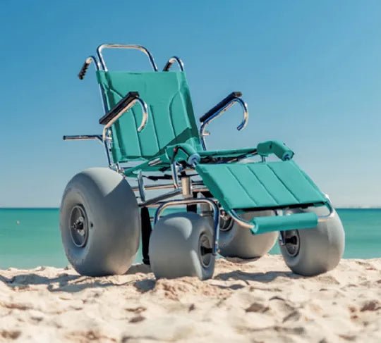 Beach Wheelchair Made with Balloon Tires and Rotating Casters - Wheeleez Sandcruiser - Medical Department Store