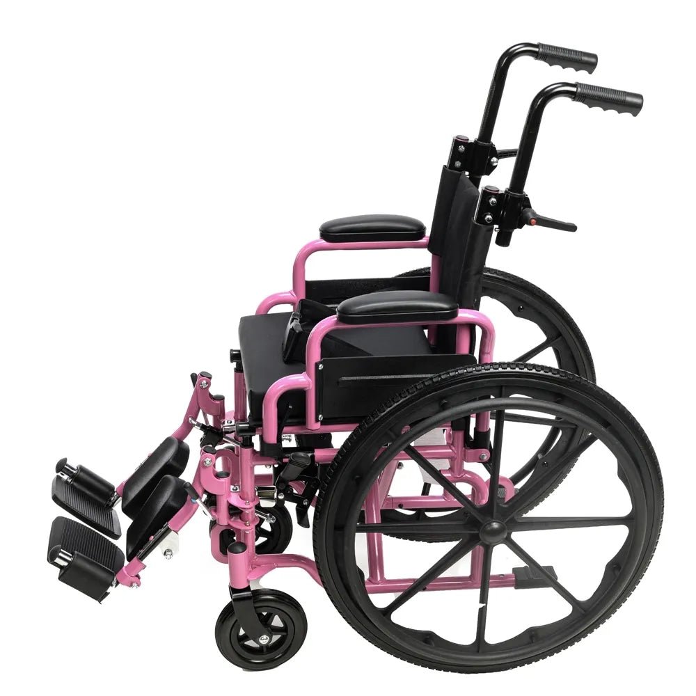 Blaze Pediatric Wheelchair – 12" or 14" Seat Folding Wheelchair for Kids - Medical Department Store