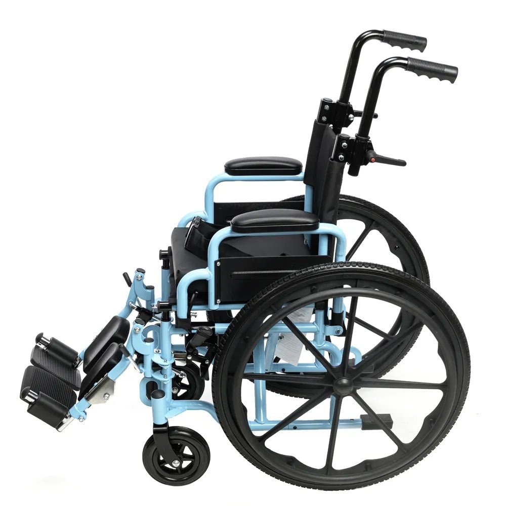 Blaze Pediatric Wheelchair – 12" or 14" Seat Folding Wheelchair for Kids - Medical Department Store