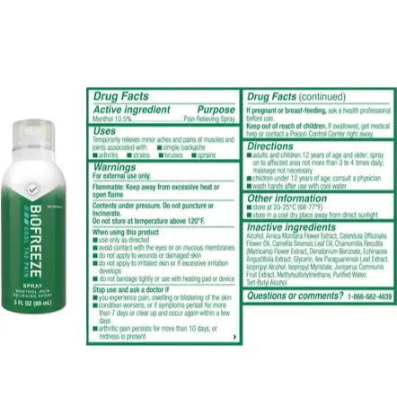 Biofreeze® Pain Relief Spray, 3 fl oz. Aerosol Spray